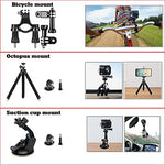 Flexible octopus tripod and extendable selfie stick monopod for vlogging stability.