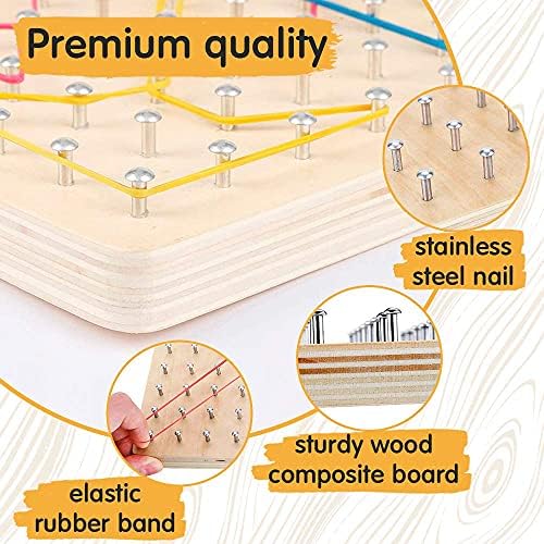 Premium non-toxic wooden STEM toy for three to five year old children stored inside its packaging