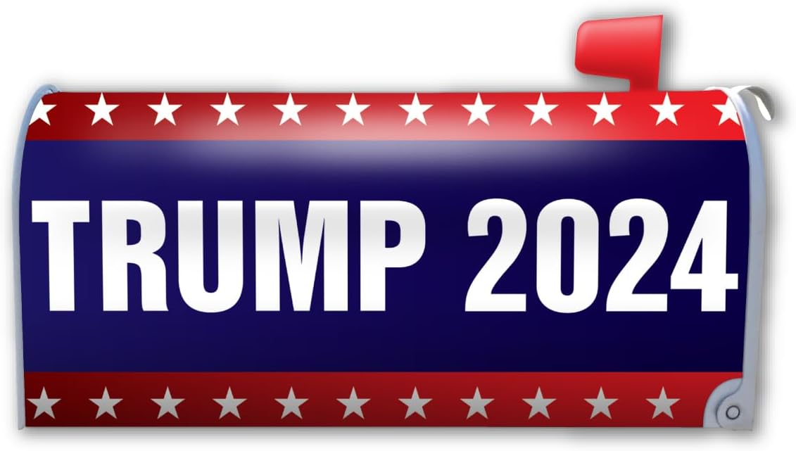 Magnet America Trump 2024 mailbox cover front view patriotic decor
