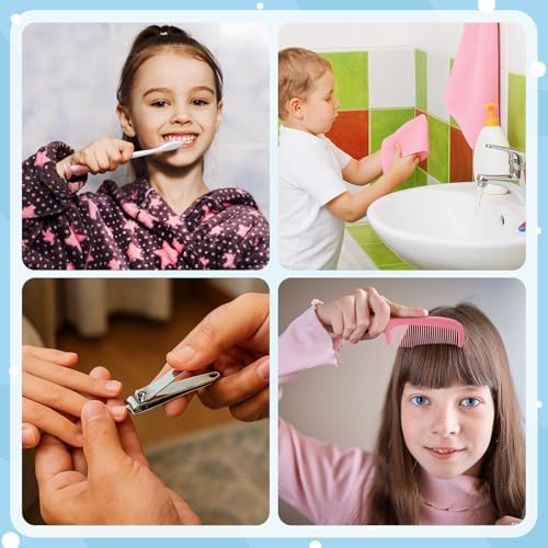 BPA-free kids nail clippers and cotton washcloths for hygiene donation kits.