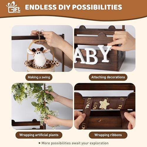 Portable wooden baby hamper with handle for nursery
