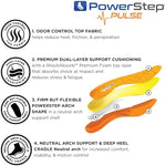 Side profile of PowerStep Pulse insoles highlighting the neutral arch support shell.