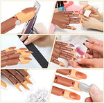 LIONVISON Practice Hand for Acrylic Nails, Flexible Nail Practice Hands Training Kits, Fake Manican Hands for Nails Practice, Movable Nail Maniquin Hand with 300PCS Nail Tips, File, Brush and Clipper - Image 6