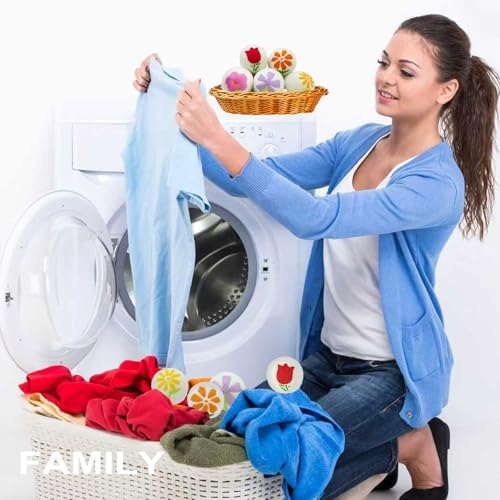 Eco friendly organic wool dryer accessories in an authentic drawstring cotton storage bag