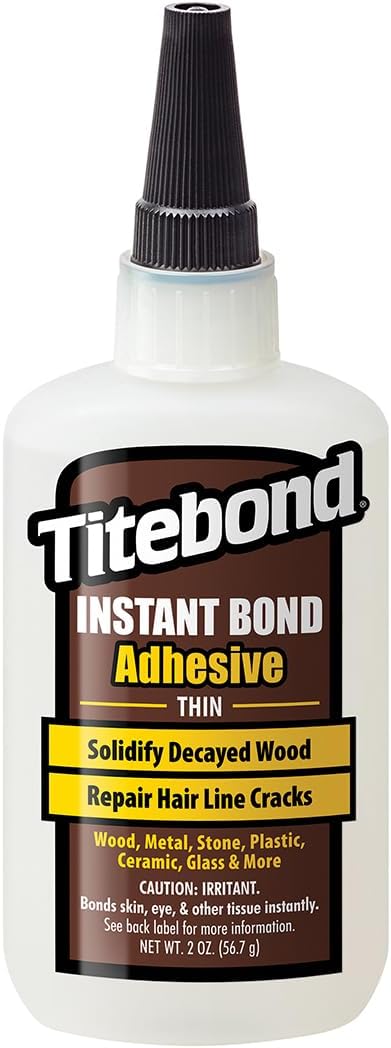 Titebond super glue bottle back instructions overview
