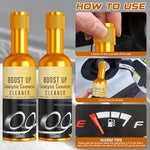Close up of Timeno Boost Up engine treatment bottle