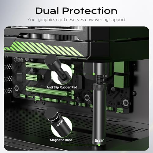 Telescopic screw adjustable video card holder bracket showing non slip base pad
