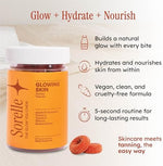 Sorelle Beauty oral tanning gummies close up showing the clean antioxidant formula texture