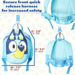 Interior of Bluey kids backpack with zipper access