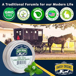 Amish Origins skin disorder healing balm container showing product instructions