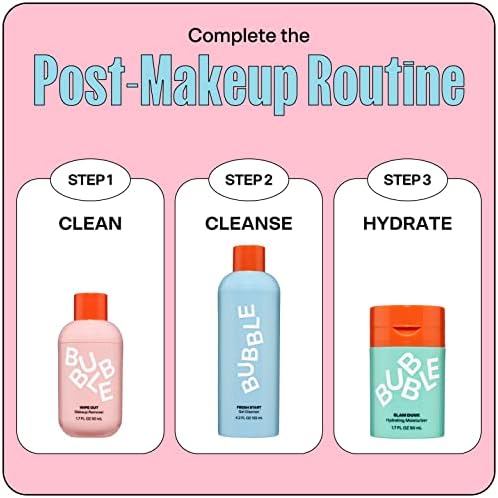 Dermatologist developed gentle makeup remover pump application bottle close up