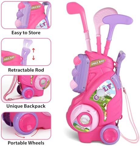 Jovizo kids golf cart with retractable handle detail