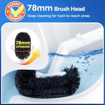 Close up view of the Hamitor curved bristle toilet brush head.