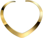 Reflective silver-tone surface of Forleiton love choker collar under natural lighting.