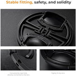 K&F Concept 5 in 1 lens cap bundle laid out flat on a clean surface