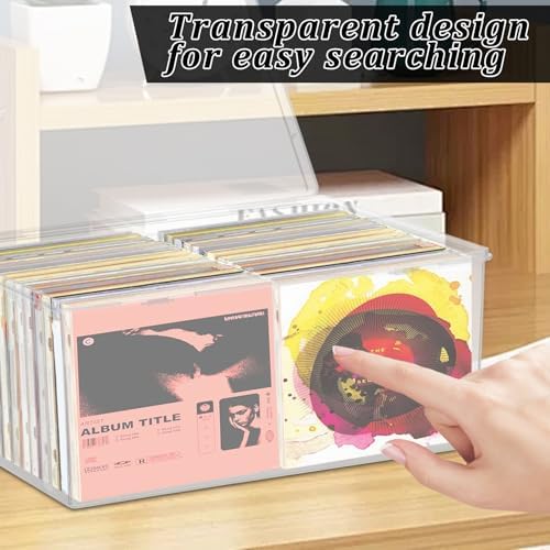 Two YEXEXINM transparent media bins stacked vertically to demonstrate space saving design.