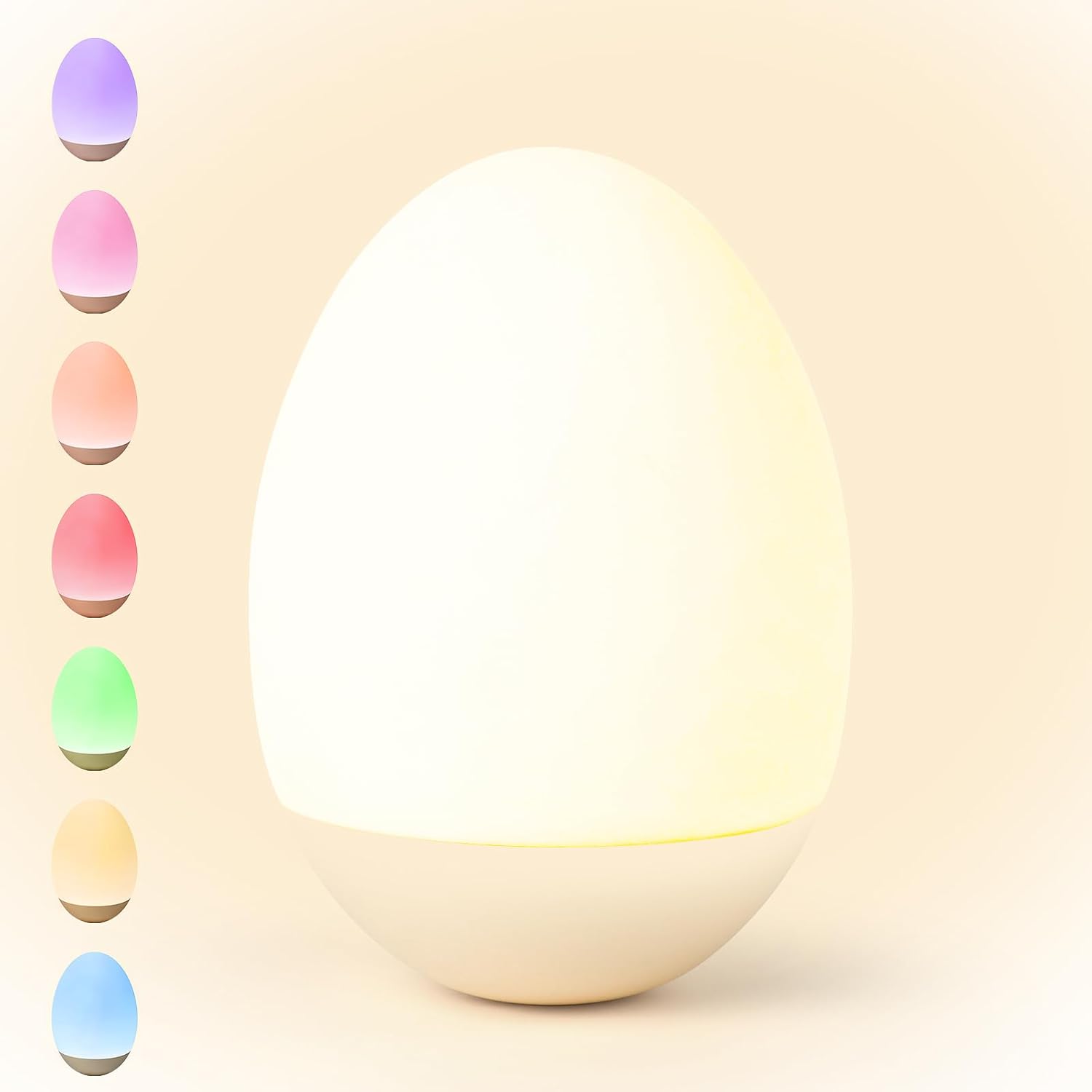 Nickluc egg night light front view for nursery