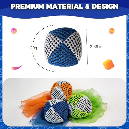 Juggling scarves and balls kit for hand-eye coordination