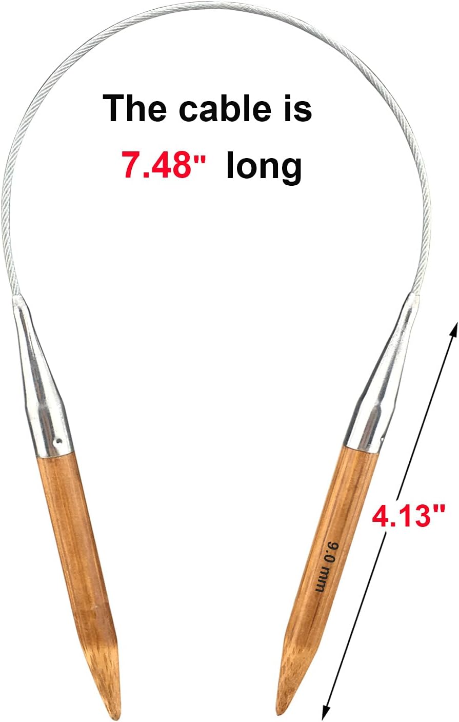 Mdoker 16 inch knitting needle US size 13 tip detail