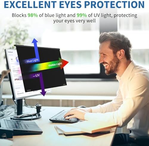 DEJIMAX removable hanging anti blue light screen filter close up