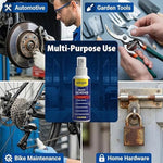 Invisible protective barrier shield graphic showing moisture repelling action on industrial tools.