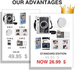 CAIYOULE instant camera kit featuring high definition clear screen protector installation