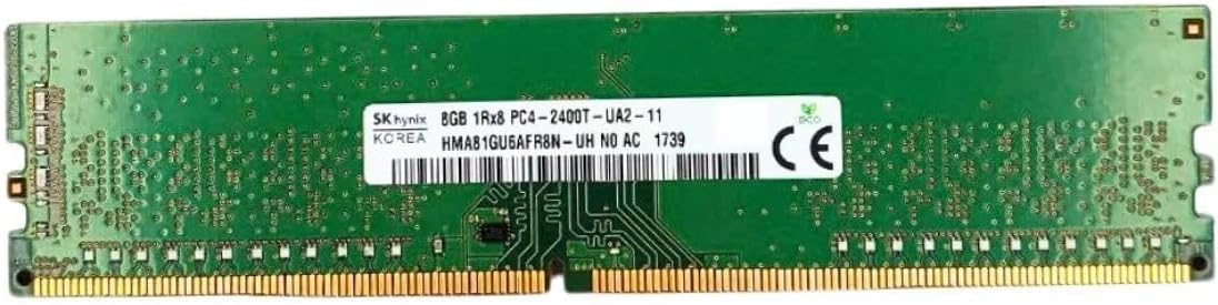 SK Hynix 288-pin DIMM memory stick pin connector close up