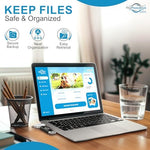 ThePhotoStick Omni storage drive connected to an iPhone device for automatic media backup