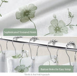 Luxury spa style sage green floral drapes for modern home bathroom