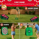 Foldable golf chipping target boards for backyard games