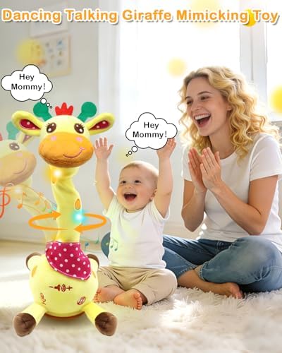 Dancing giraffe toy with glowing LED lights