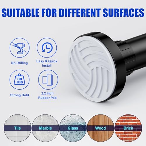 Black Ausemku tension rod with non-slip silicone end caps