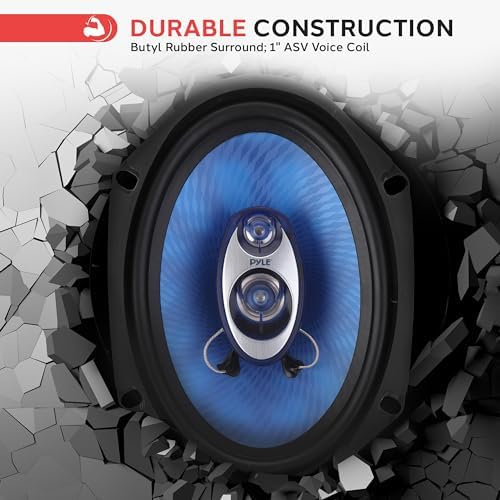 Close up of Pyle Blue Label 3-way speaker cone