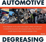 Professional grade non-toxic degreasing spray for home and industrial machinery maintenance.