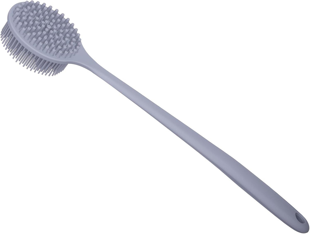 DNC hygienic silicone body brush shown during daily shower use