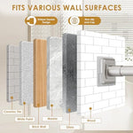Haryaers shower rod showing non-drill installation on tile wall