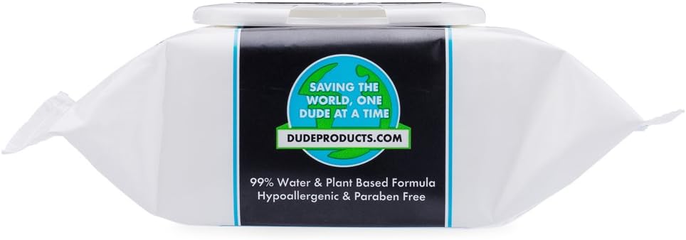 DUDE Wipes - 30 Unscented Face & Body Wipes with Sea Salt & Aloe - Alcohol Free Hypoallergenic Cleansing - Image 2