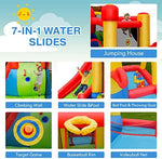 Children playing in the Honey Joy inflatable bounce house and splash pool