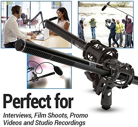 VidPro XM-55 13-Piece Professional Video & Broadcast Unidirectional Condenser Shotgun Microphone Kit - Complete Set Includes 2 Mounts Adapters Cables and More Perfect for Indoor and Outdoor Recording - Image 7