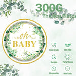 Complete Sage Greenery tableware set arrangement for 25 guests