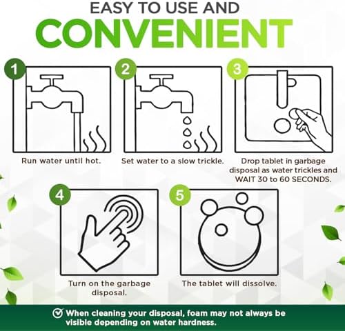 Renuv sink deodorizer tablets for organic waste removal