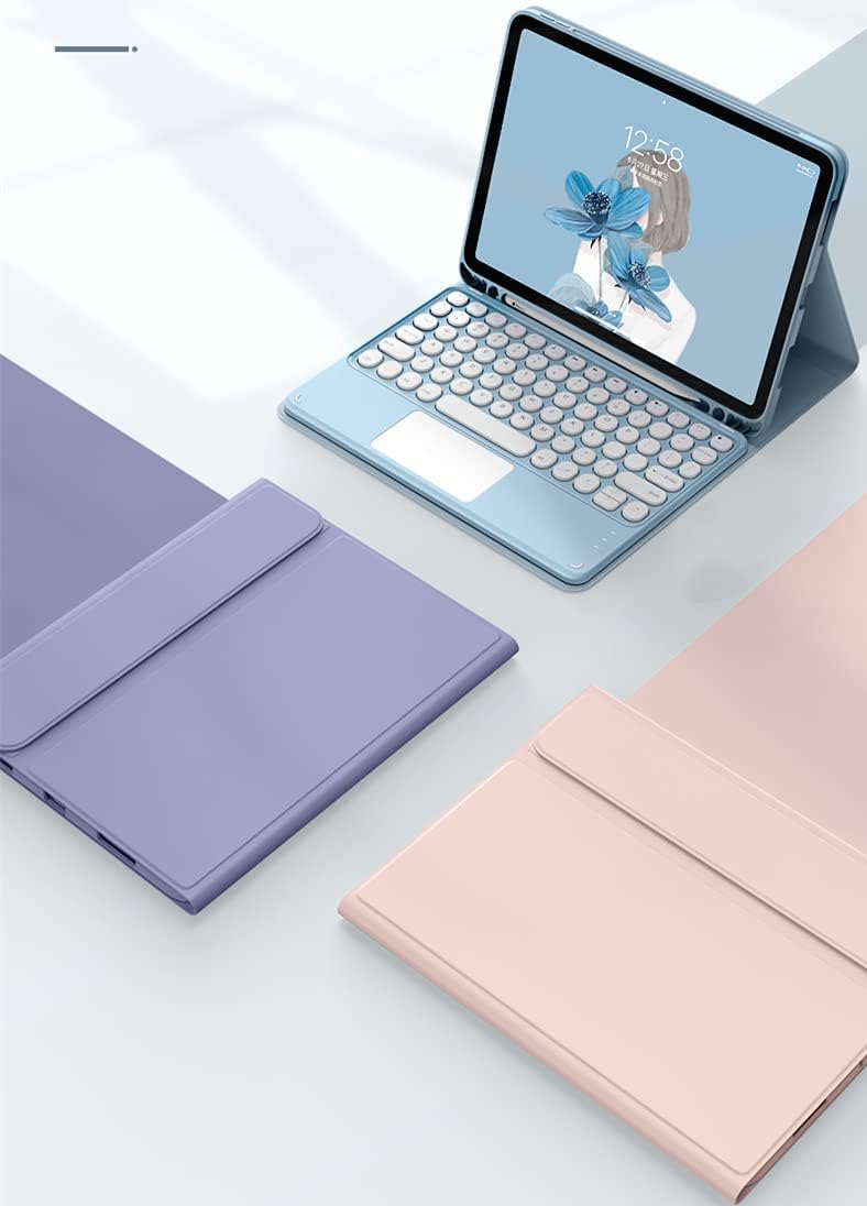 AnMeng Galaxy Tab S10 Plus/S9 Ultra Keyboard Case with Touchpad, Detachable Bluetooth Round Keys Leather Folio Cover for 12.4 Inch Galaxy S10+/S9+, Teal - Image 9