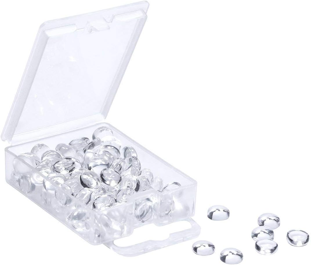 Shapenty clear round glass dome tiles cabochons front view in storage packaging