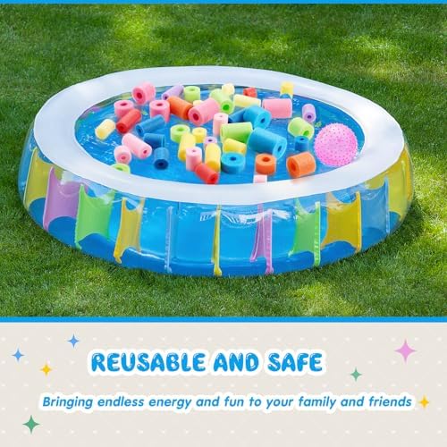 Frienda pastel foam noodle bits organized into a wreath shape to illustrate creative holiday decoration ideas