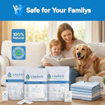 Biodegradable wood pulp desiccant sheets spread out for food safe storage.