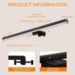 HDView space saving desk light bar mounted on a curved monitor screen.