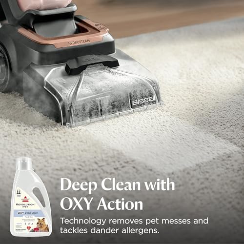 Bissell Pet Foundation support logo on a 60 ounce carpet cleaning bottle.