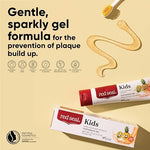 Red Seal natural fluoride-free kids toothpaste gel for plaque protection.