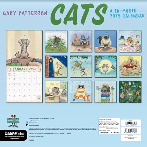 2025 Gary Patterson - Cats Wall Calendar - Image 5