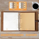 Sucarlon refillable 6-ring leather album with writing paper sheets